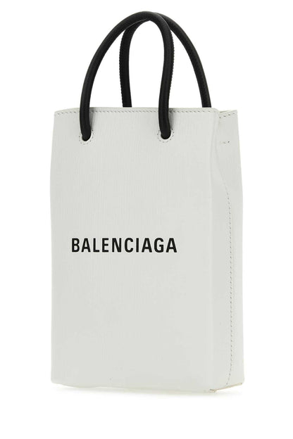 Balenciaga Women White Leather Phone Case by Luosophy