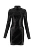 Balenciaga Women Black Sequins Mini Dress by Luosophy