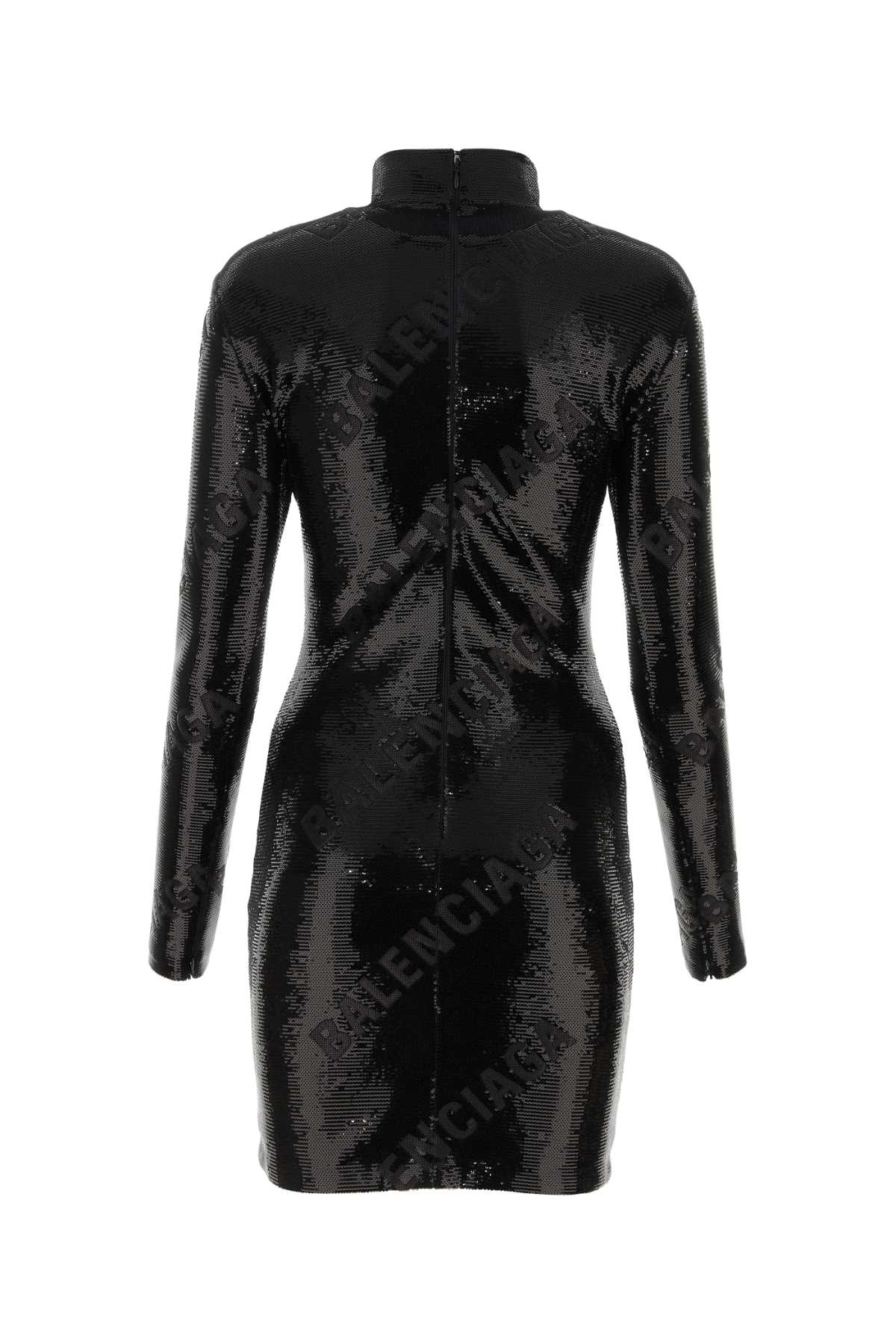Balenciaga Women Black Sequins Mini Dress by Luosophy