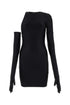 Balenciaga Women Black Stretch Nylon Mini Dress by Luosophy