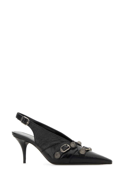 Balenciaga Women Black Leather Cagole Pumps by Luosophy