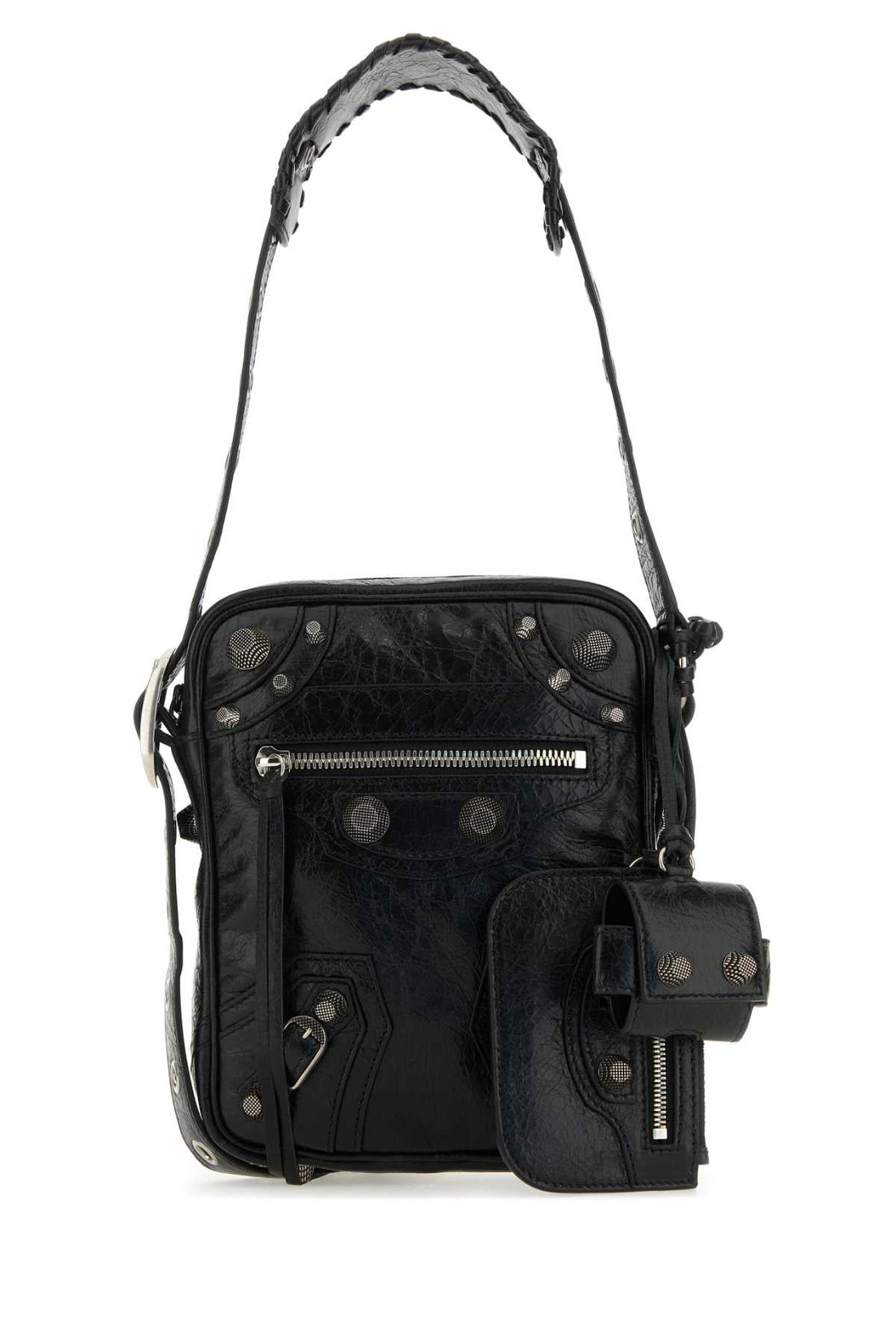 Balenciaga Men Black Leather Le Cagole Men Crossbody Bag by Luosophy