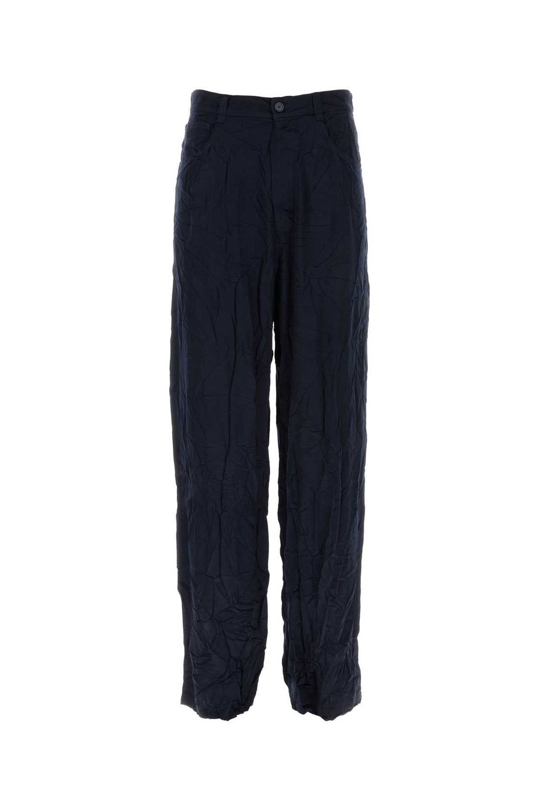 Balenciaga Men Dark Bue Satin 5 Pocket Pant by Luosophy
