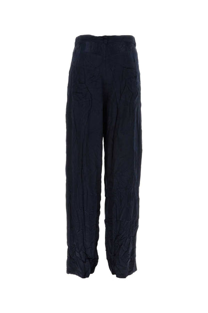 Balenciaga Men Dark Bue Satin 5 Pocket Pant by Luosophy