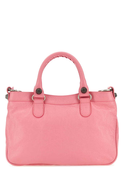 Balenciaga Women Pink Nappa Leather Neo Cagole Tote M Handbag by Luosophy