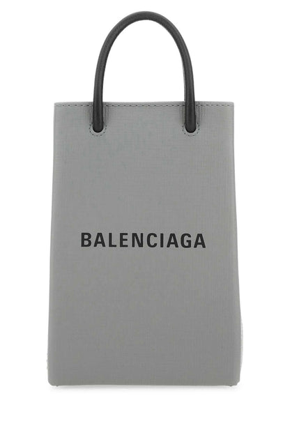 Balenciaga Women Grey Leather Phone Case by Luosophy