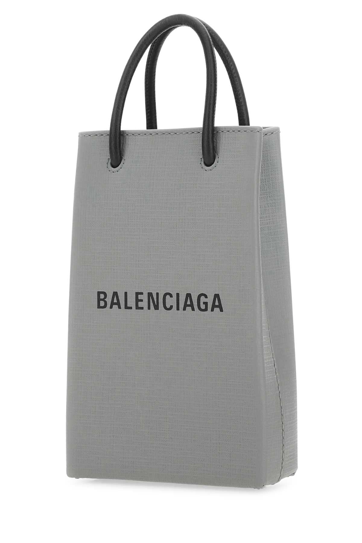 Balenciaga Women Grey Leather Phone Case by Luosophy