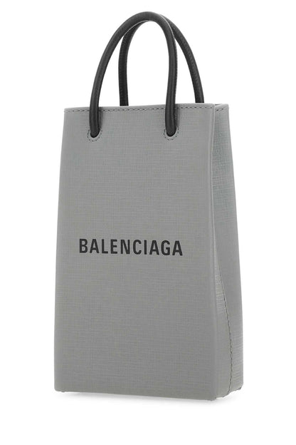 Balenciaga Women Grey Leather Phone Case by Luosophy