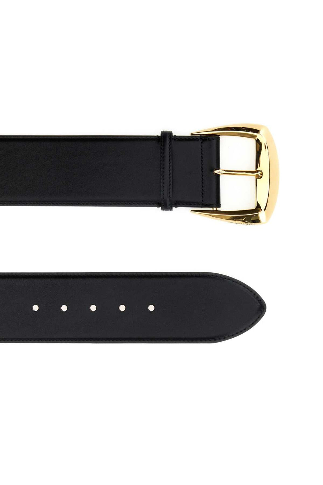 Alexander Mcqueen Women Black Leather Belt by Luosophy