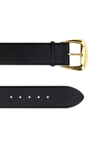 Alexander Mcqueen Women Black Leather Belt by Luosophy