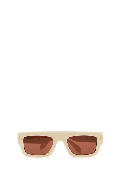Alexander Mcqueen Women Ivory Acetate Sunglasses by Luosophy
