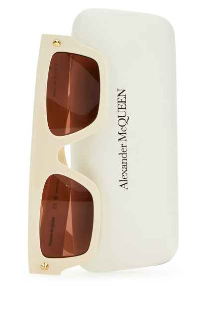Alexander Mcqueen Women Ivory Acetate Sunglasses by Luosophy