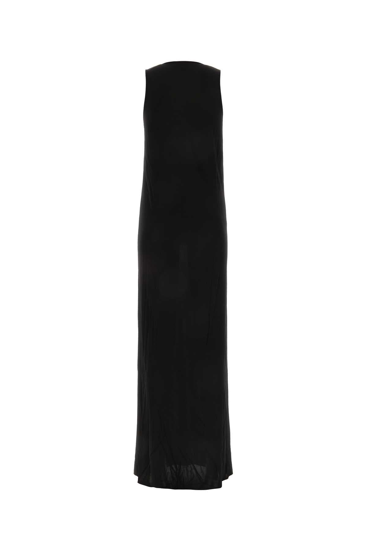 Saint Laurent Women Black Viscose Long Dress by Luosophy