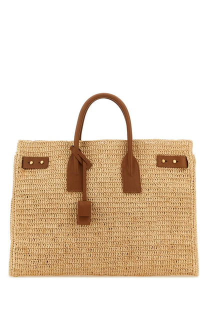 Saint Laurent Women Raffia Medium Sac De Jour Shopping Bag by Luosophy