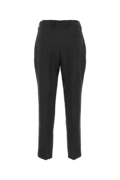 Prada Women Melange Graphite Wool Pant by Luosophy