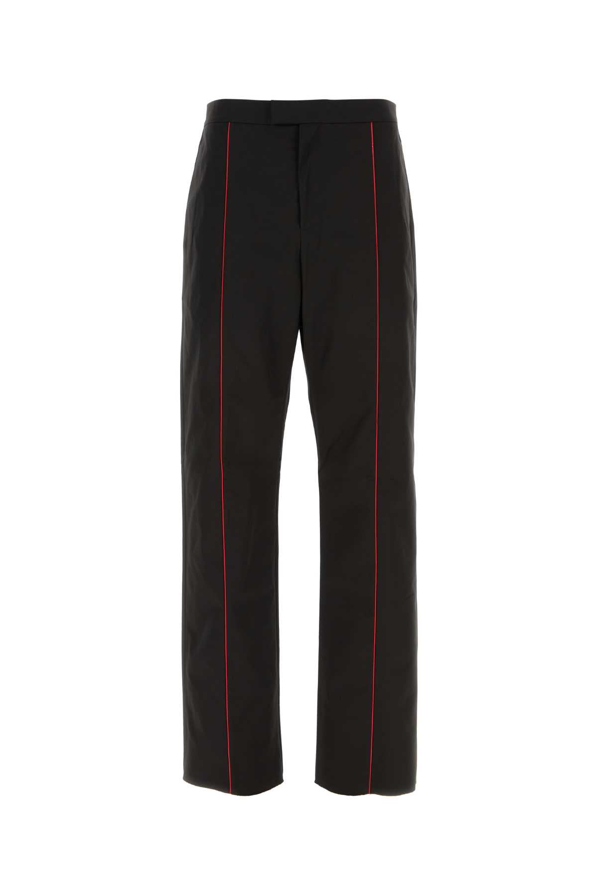 Salvatore Ferragamo Men Black Polyester Blend Pant by Luosophy