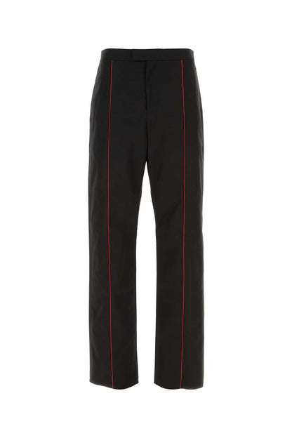 Salvatore Ferragamo Men Black Polyester Blend Pant by Luosophy