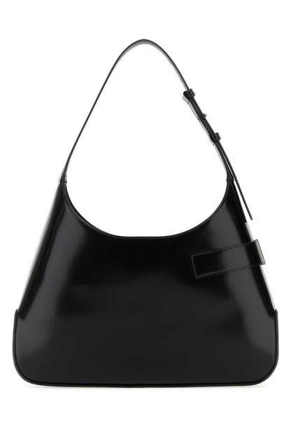 Salvatore Ferragamo Women Black Leather Large Arch Shoulder Bag by Luosophy
