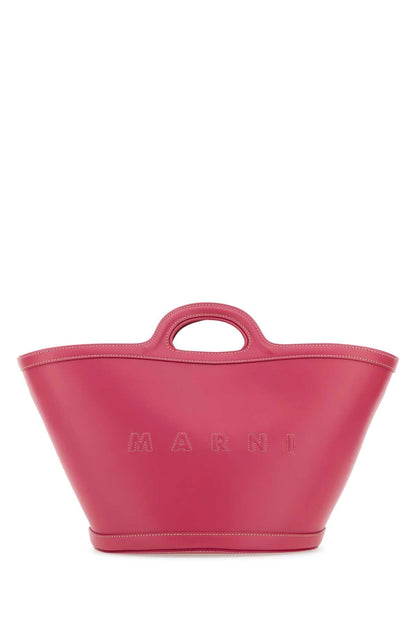 Marni Women Dark Pink Leather Small Tropicalia Handbag by Luosophy