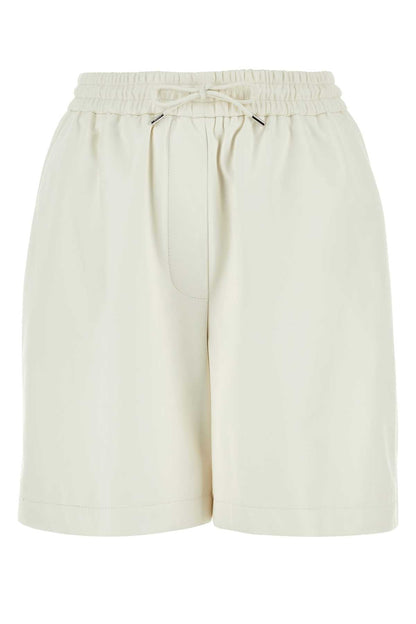 Loewe Women White Leather Shorts