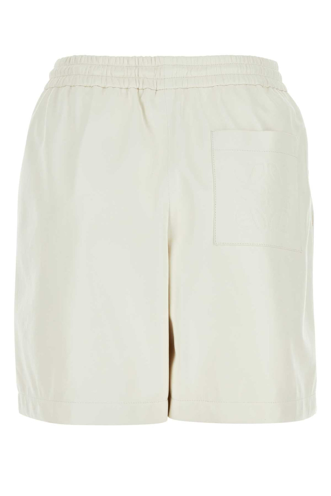 Loewe Women White Leather Shorts by Luosophy
