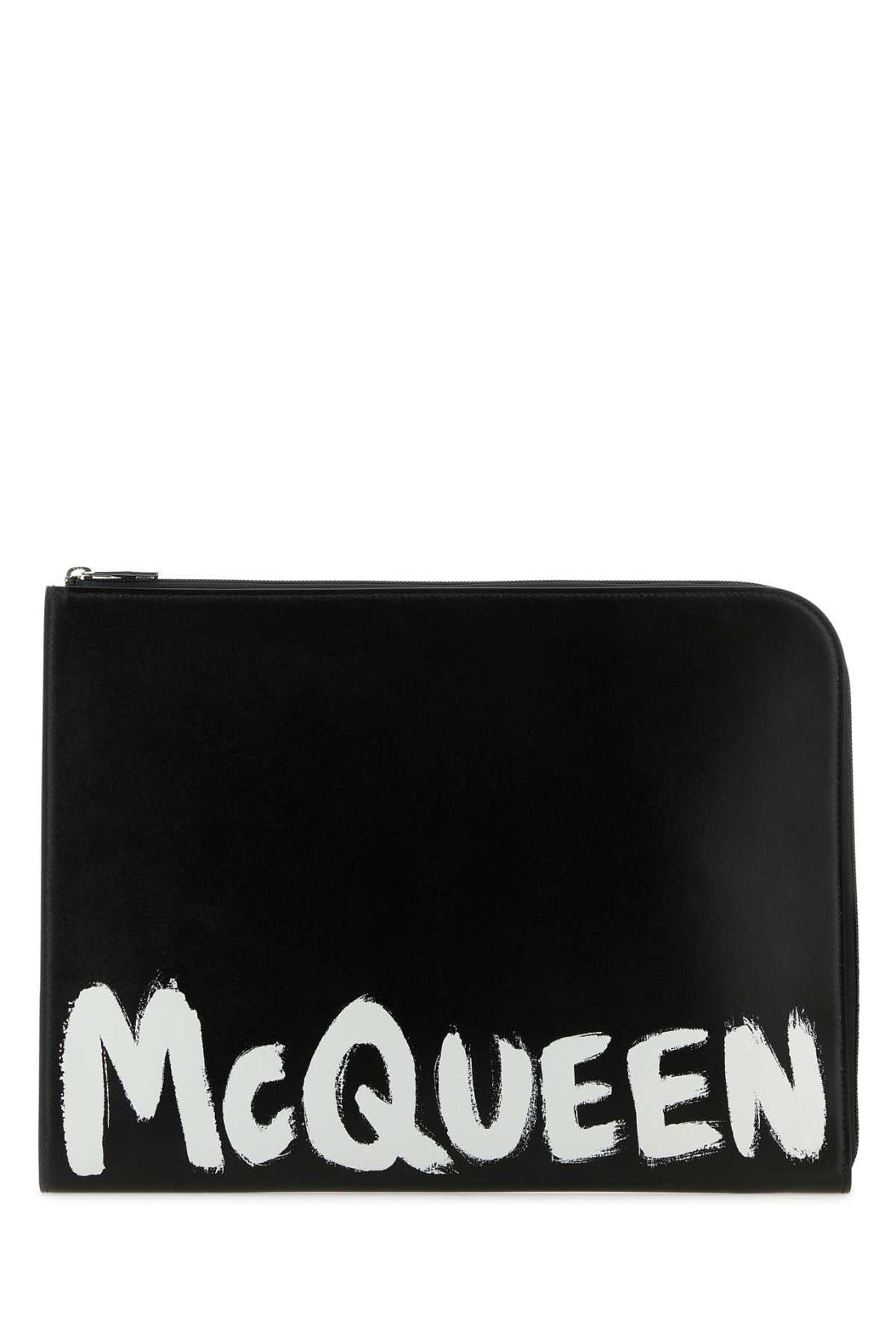 Alexander Mcqueen Men Black Leather Document Holder by Luosophy