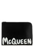 Alexander Mcqueen Men Black Leather Document Holder by Luosophy