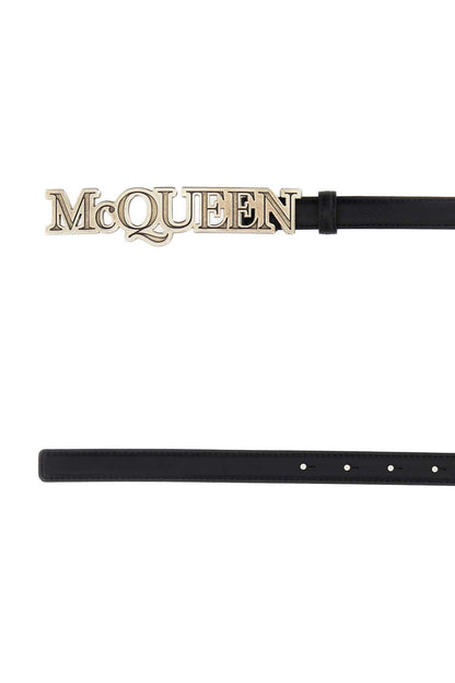 Alexander Mcqueen Men Black Leather Belt by Luosophy
