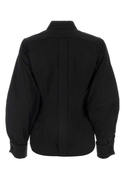Max Mara Women Black Stretch Poplin Pagina Shirt by Luosophy