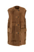Max Mara Women Biscuit Shearling Effige Sleeveless Coat by Luosophy