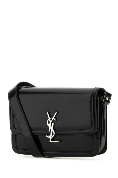 Saint Laurent Men Black Leather Solferino Medium Crossbody Bag by Luosophy