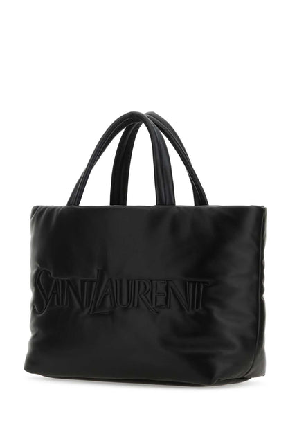 Saint Laurent Men Black Nappa Leather Saint Laurent Shopping Bag by Luosophy