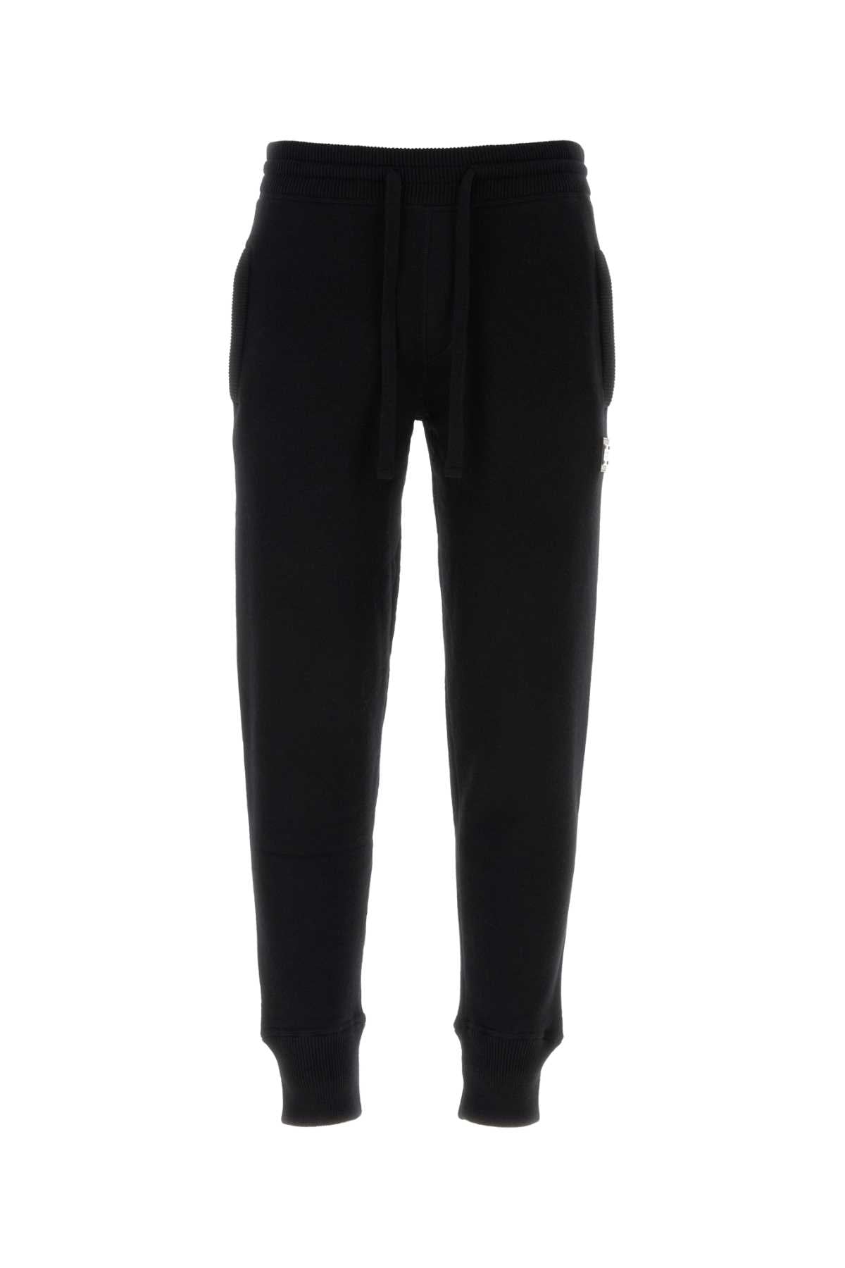Dolce &amp; Gabbana Men Black Wool Blend Joggers by Luosophy
