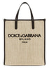 Dolce & Gabbana Men Sand Canvas Small Shopping Bag by Luosophy