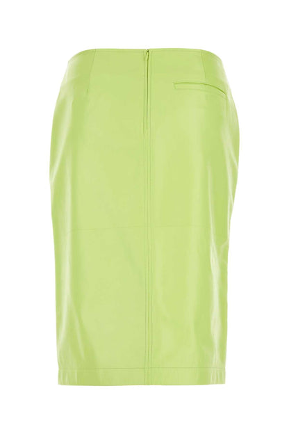 Bottega Veneta Women Fluo Yellow Shearling Skirt by Luosophy