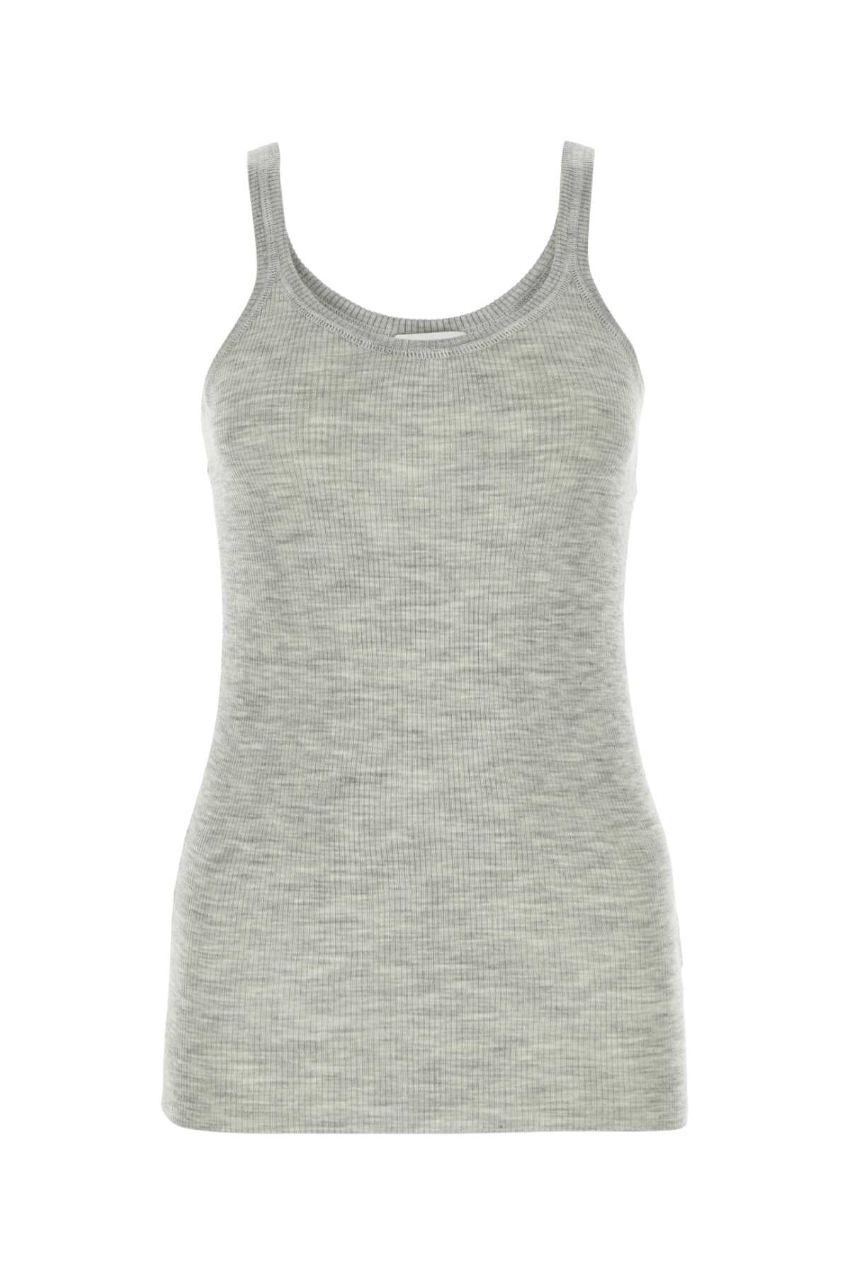 Bottega Veneta Women Melange Grey Wool Tank Top by Luosophy