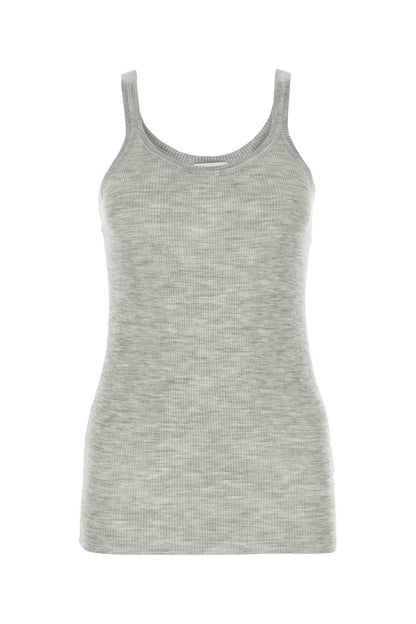 Bottega Veneta Women Melange Grey Wool Tank Top by Luosophy