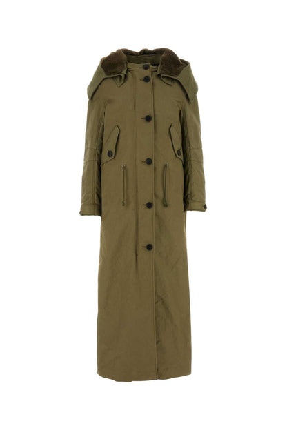 Prada Women Army Green Nylon Parka by Luosophy