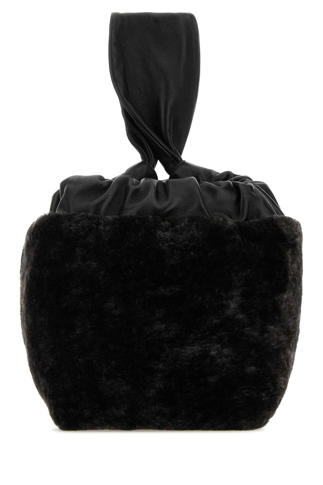 Jil Sander Women Black Shearling Clutch by Luosophy