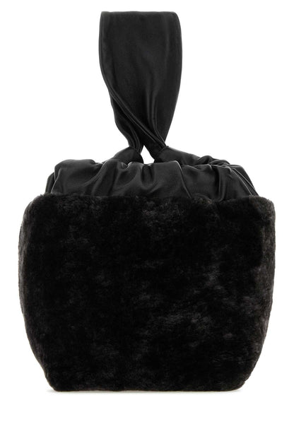 Jil Sander Women Black Shearling Clutch by Luosophy