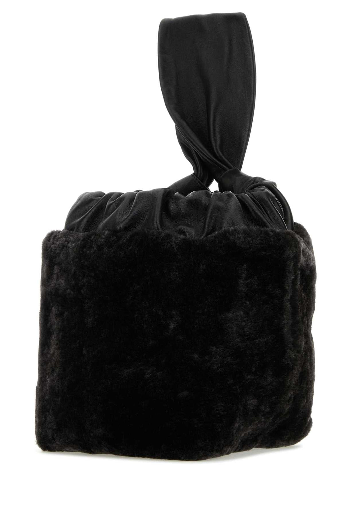Jil Sander Women Black Shearling Clutch by Luosophy
