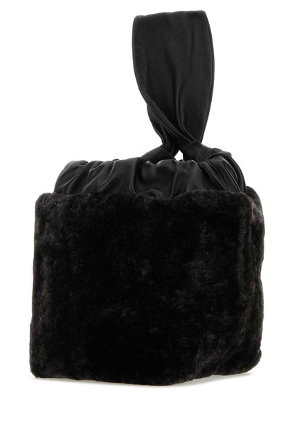 Jil Sander Women Black Shearling Clutch by Luosophy