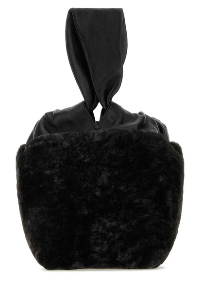 Jil Sander Women Black Shearling Clutch by Luosophy