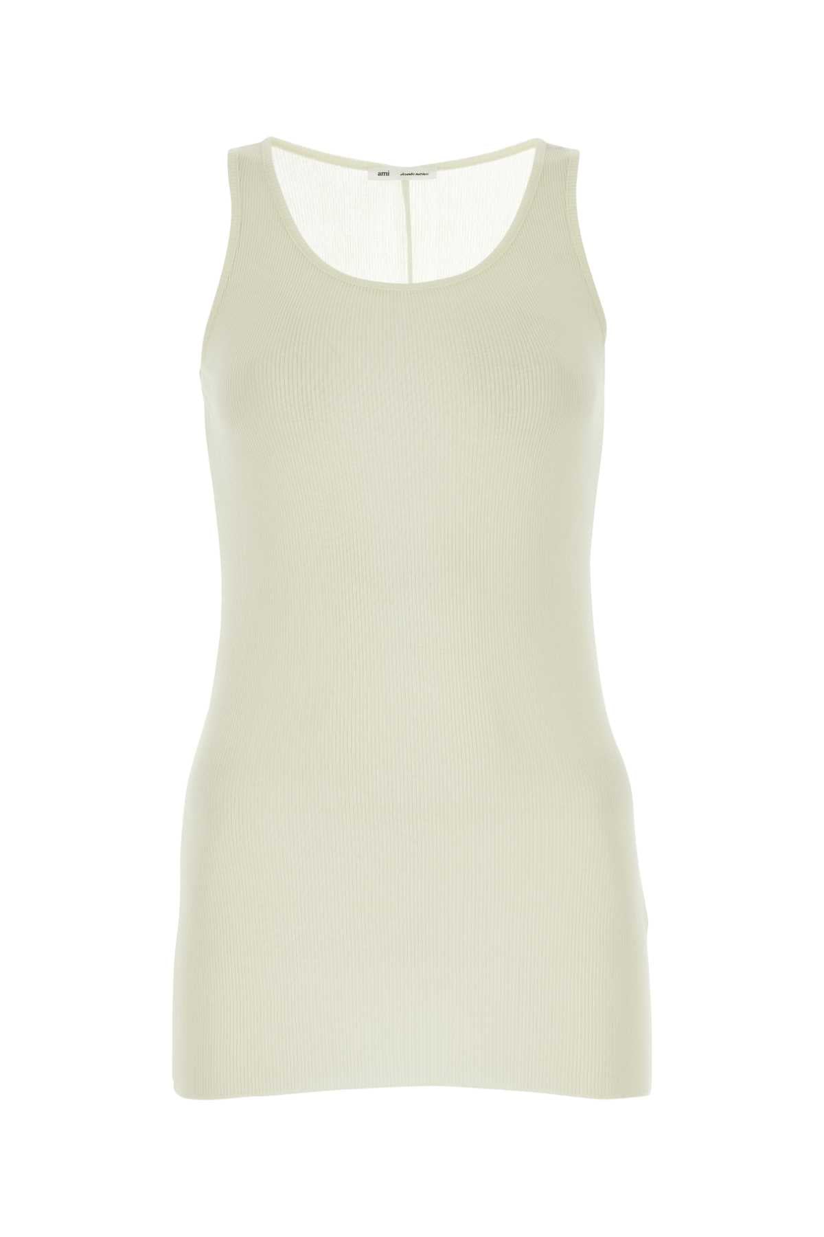 Ami Women Ivory Viscose Blend Tank Top by Luosophy