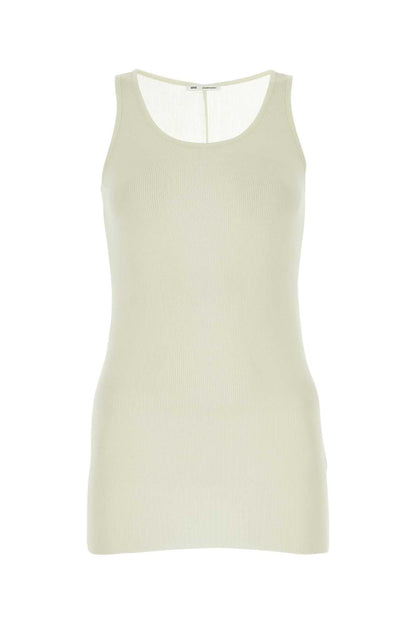 Ami Women Ivory Viscose Blend Tank Top by Luosophy
