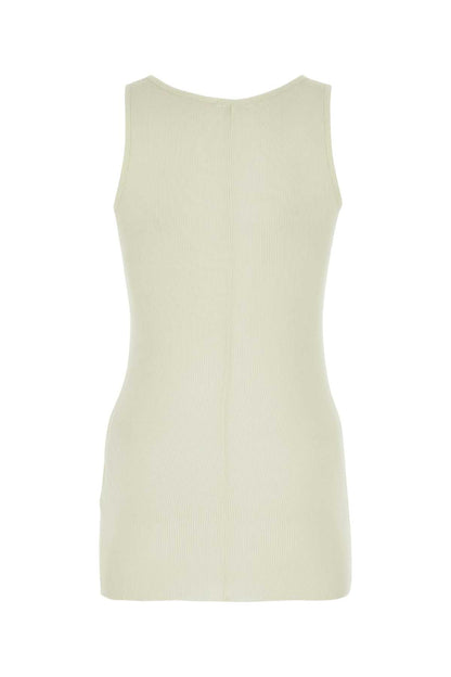 Ami Women Ivory Viscose Blend Tank Top
