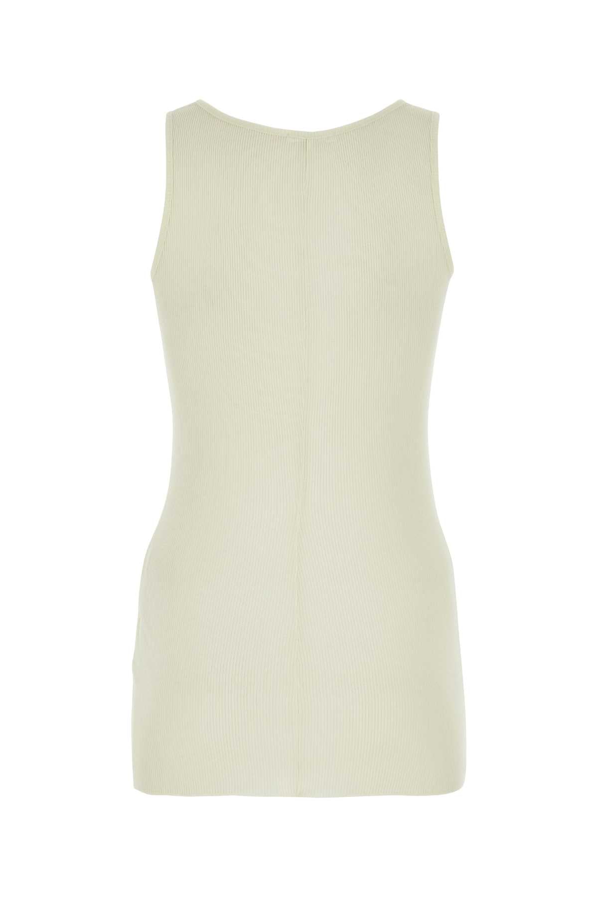 Ami Women Ivory Viscose Blend Tank Top by Luosophy