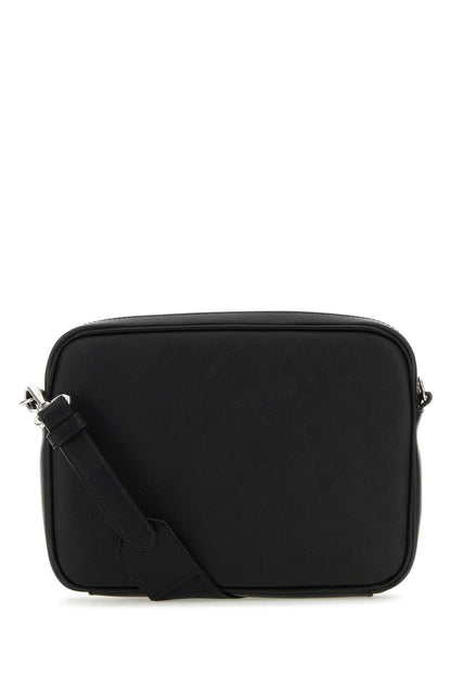 Fendi Men Black Leather Camera Case Duo Fendi Crossbody Bag by Luosophy