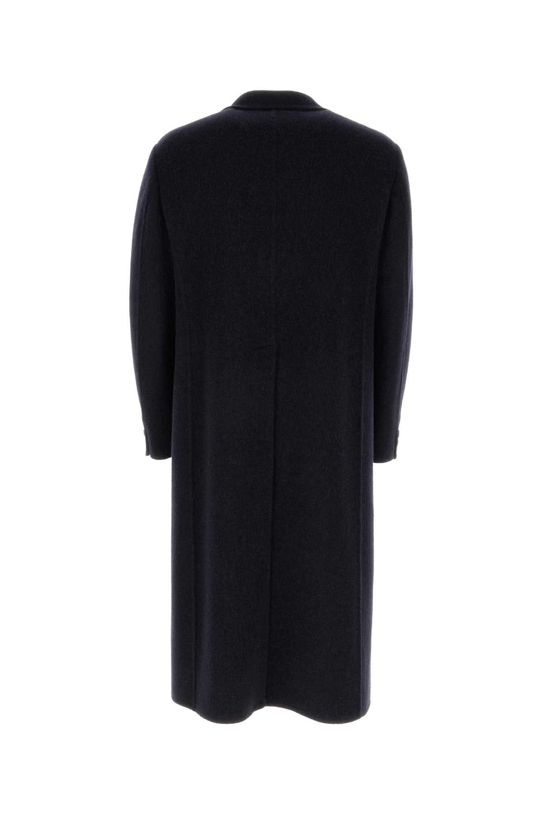 Fendi Men Navy Blue Wool Blend Coat by Luosophy