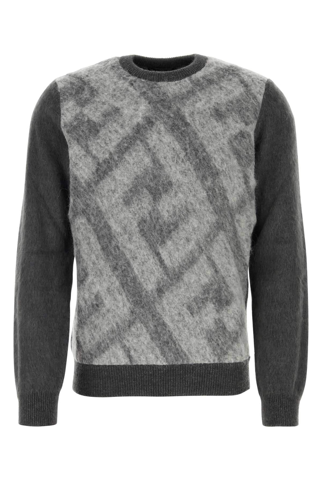 Fendi Men Embroidered Wool Blend Sweater